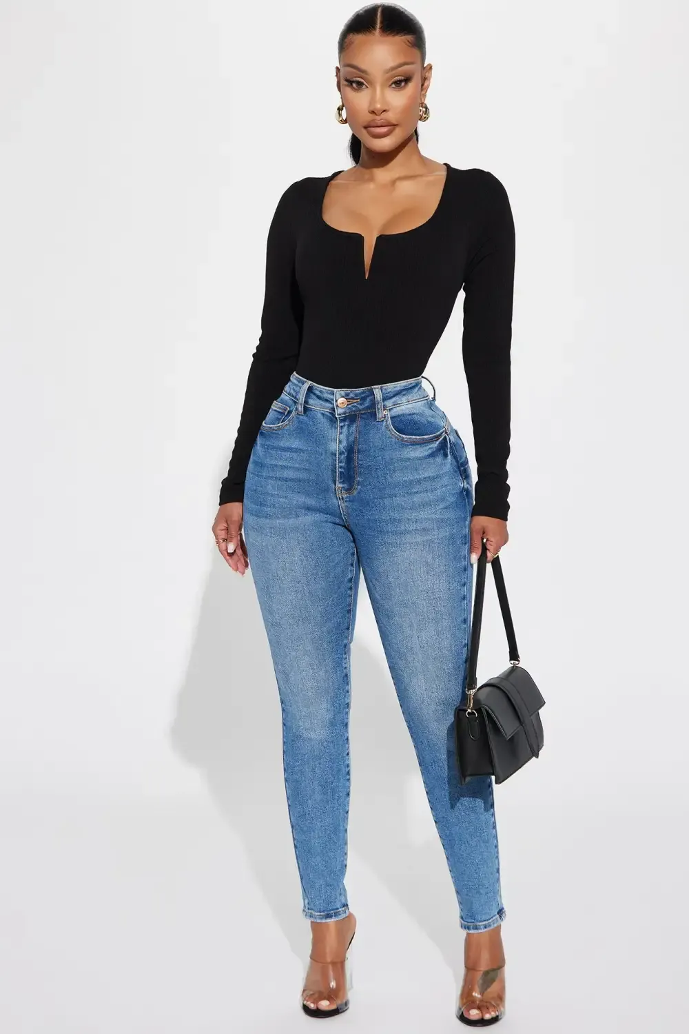 Work It Booty Lifter Stretch Skinny Jean - Medium Wash