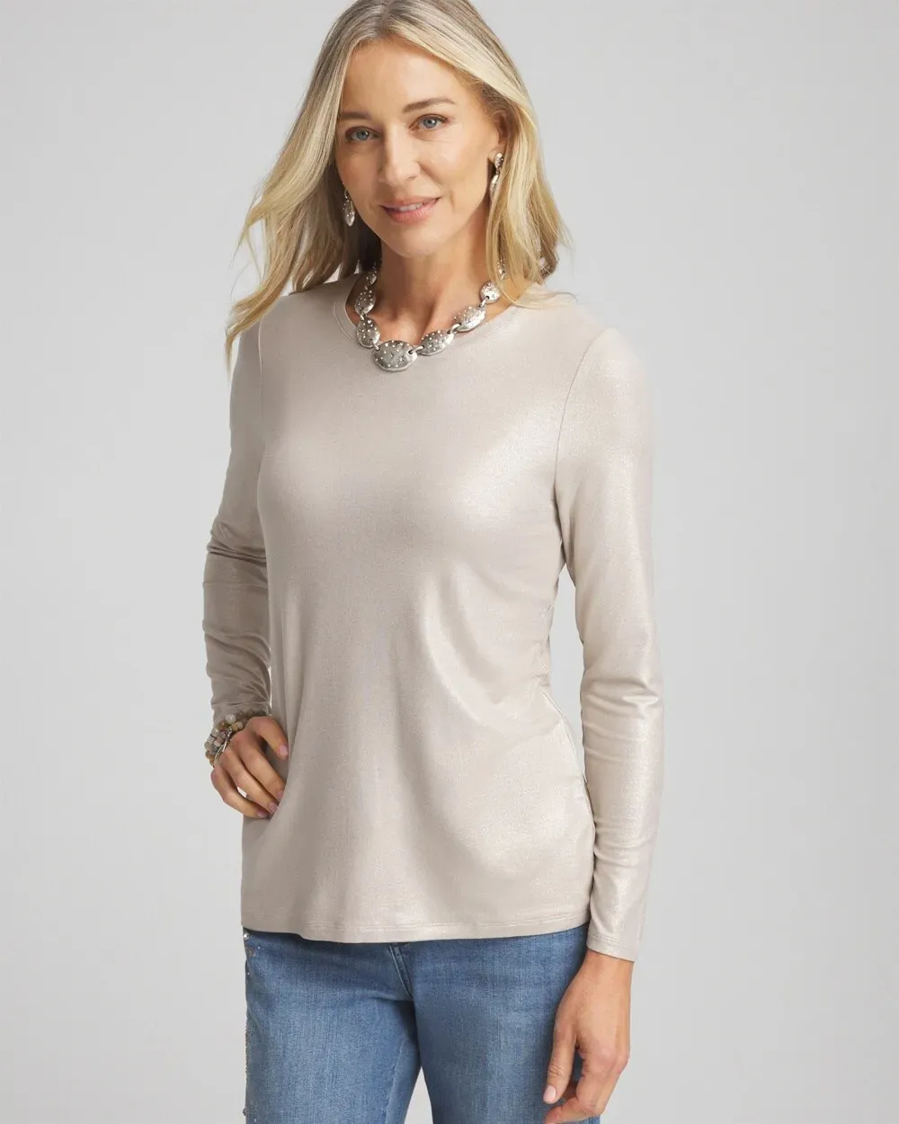 Touch of CoolTM Foil Long Sleeve Layering Tee
