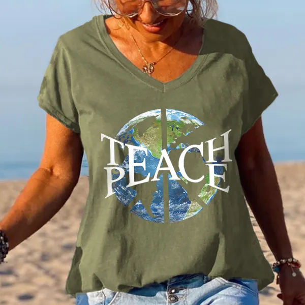 The Peace Earth Printed Comfortable Graphic Tees