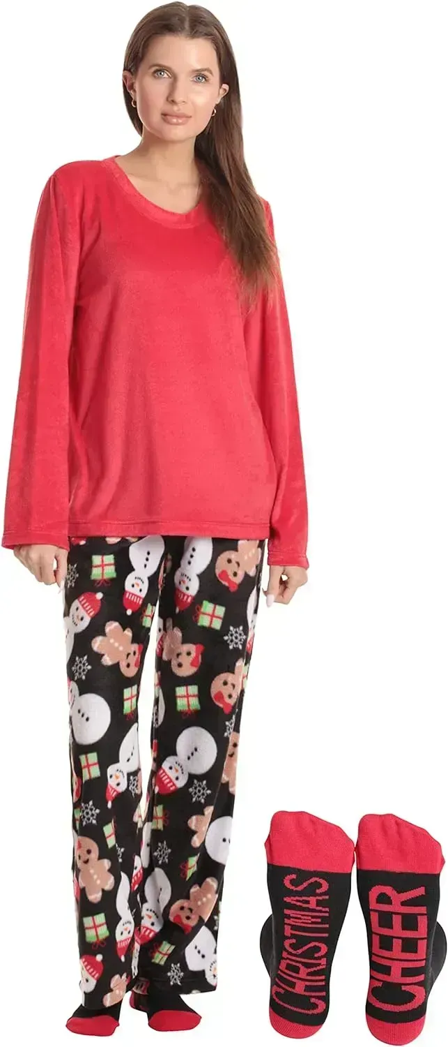 Women’s Pajama Pant Set - Nightgown with Matching Socks