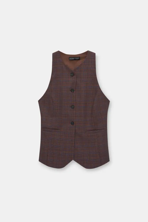 Checked vest