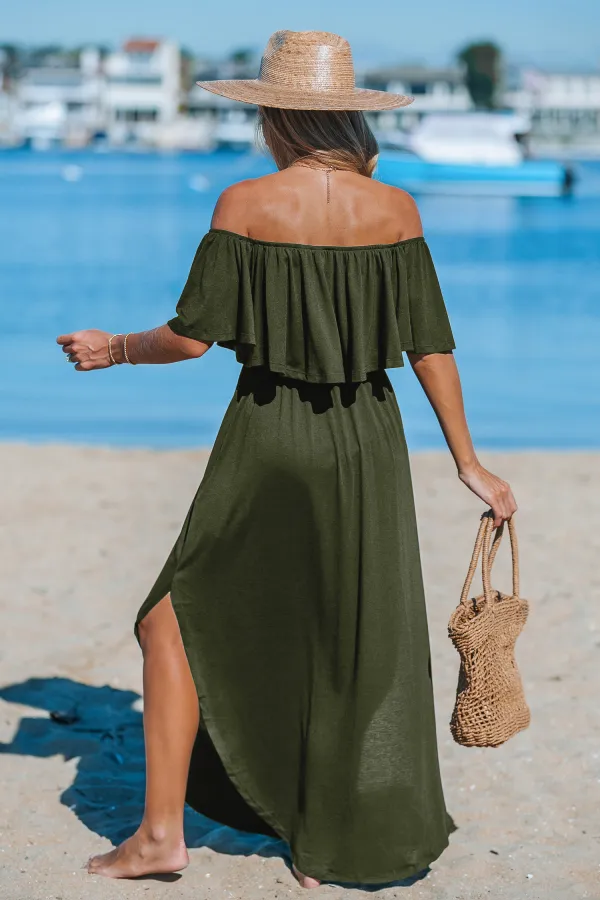 Swept Away Olive Maxi Dress