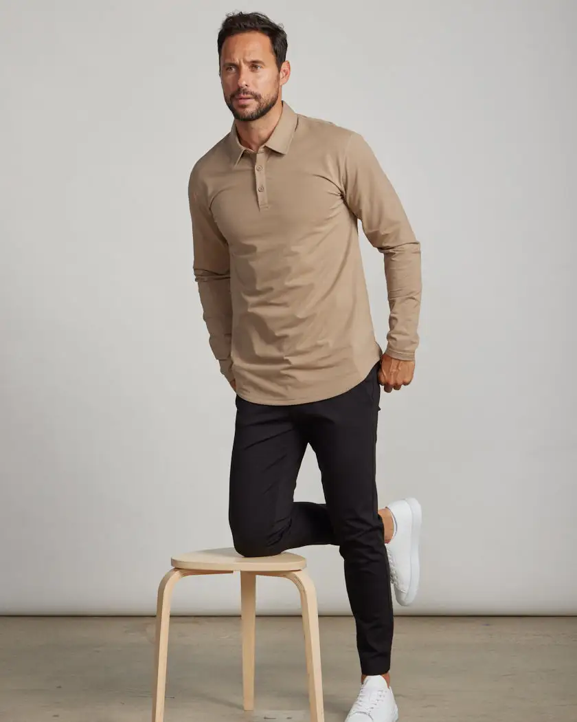 Drop-Cut Long Sleeve: Lux Polo