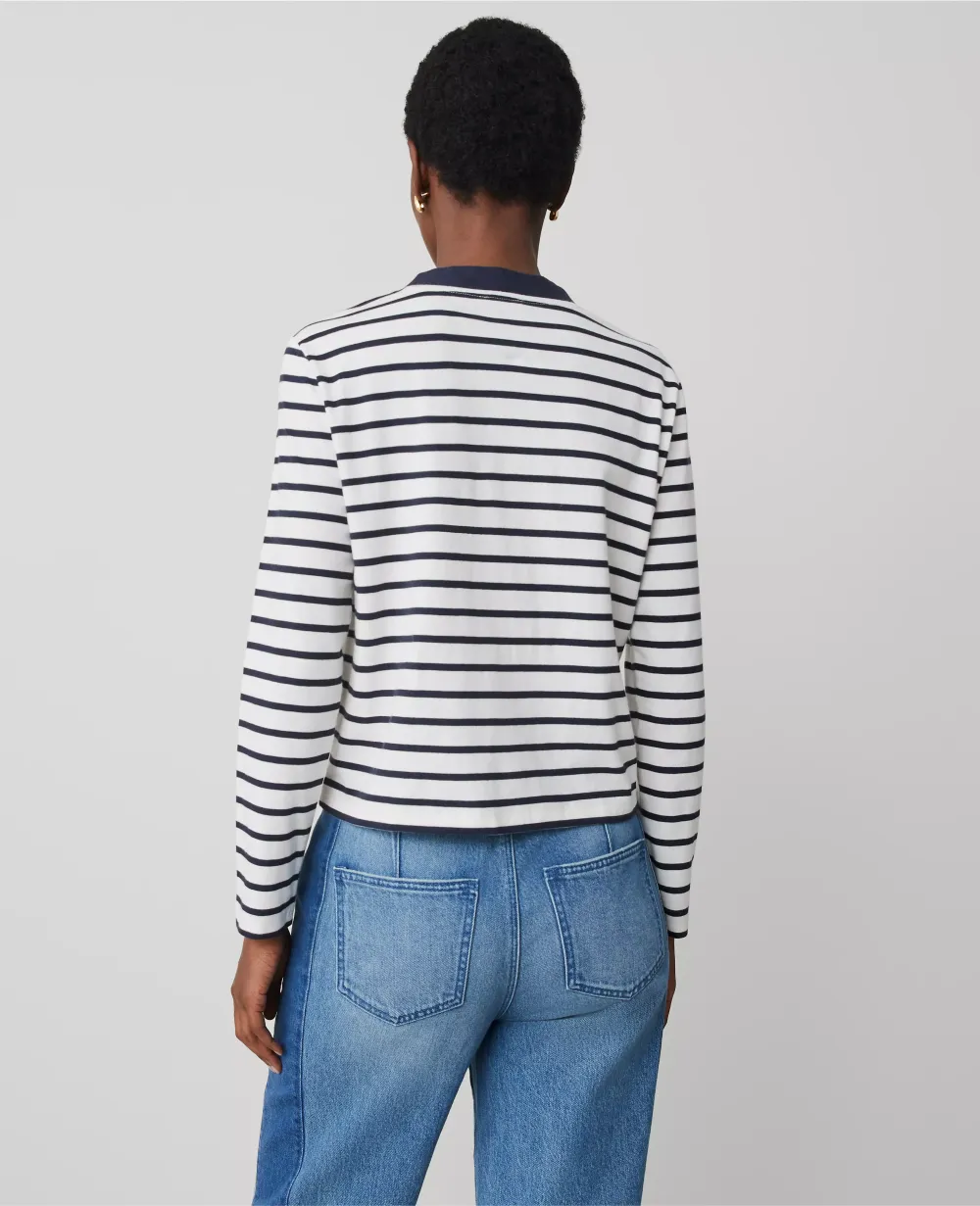 Striped V-Neck Cardigan