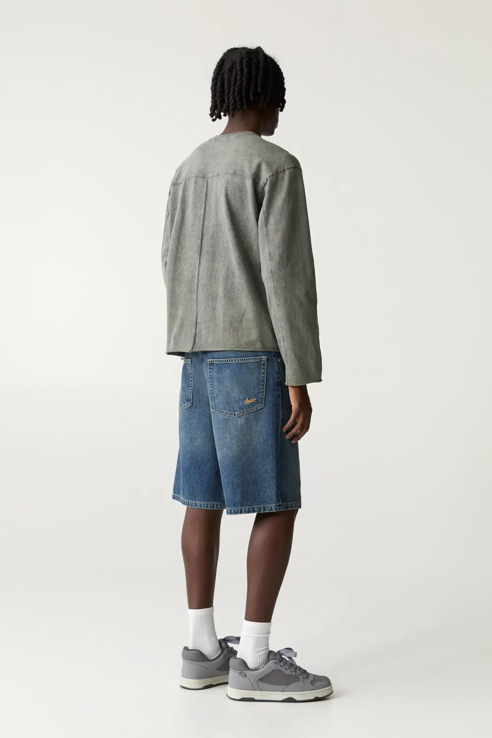 Baggy denim Bermuda shorts