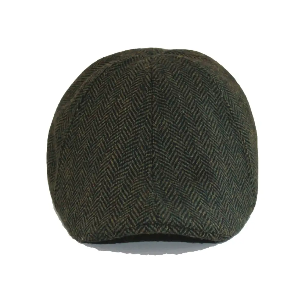The Donnybrook Boston Scally Cap - Dark Olive Green Herringbone