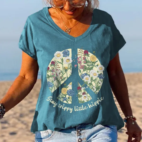 Daisy Wildflower Stay Trippy Little Hippie Graphic Tees