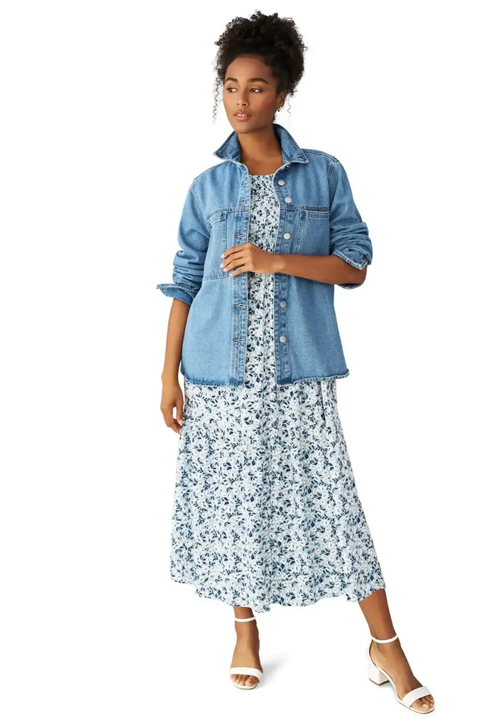 Smocked Bodice Tiered Midi Dress