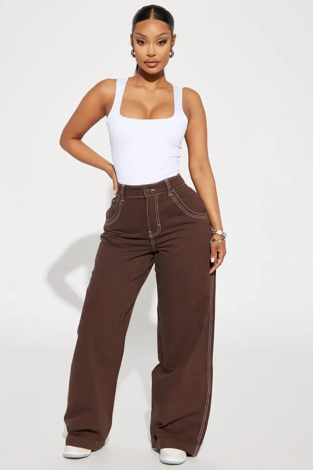 Palermo Non Stretch Skater Jeans - Chocolate
