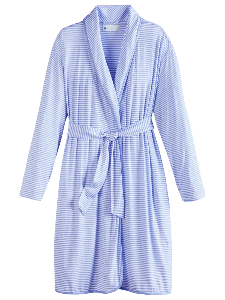 Ella Simone Women's Fresh Stripes Cooling Wrap Robe
