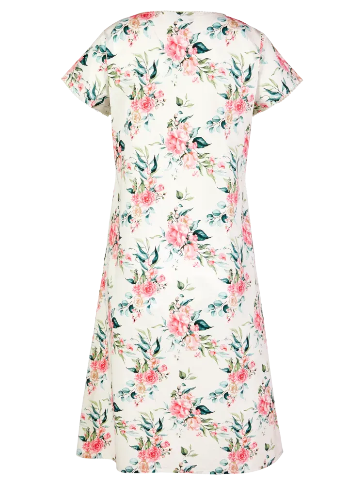 Ella Simone Bed of Roses Pintuck Nightgown