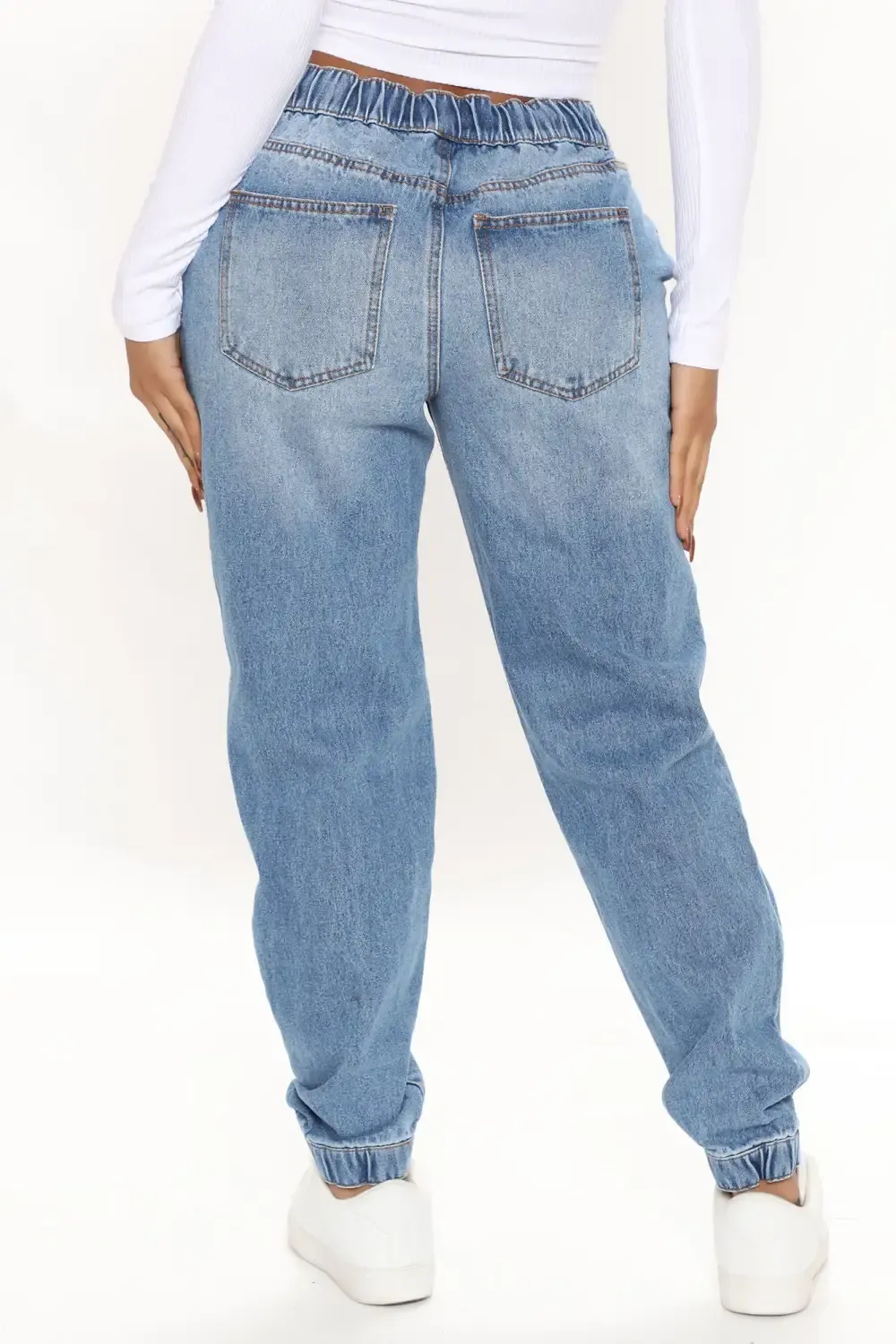 End Game Relaxed Denim Joggers - Medium Blue Wash