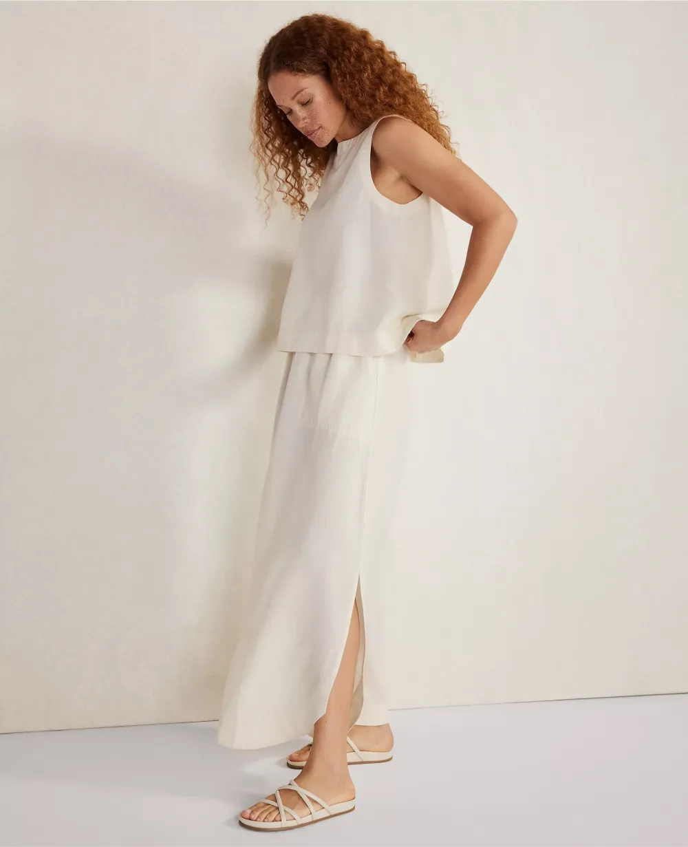 Haven Well Within Linen Blend Maxi Shirttail Skirt