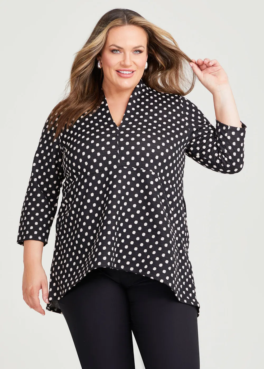 Button Detail Jacquard Top