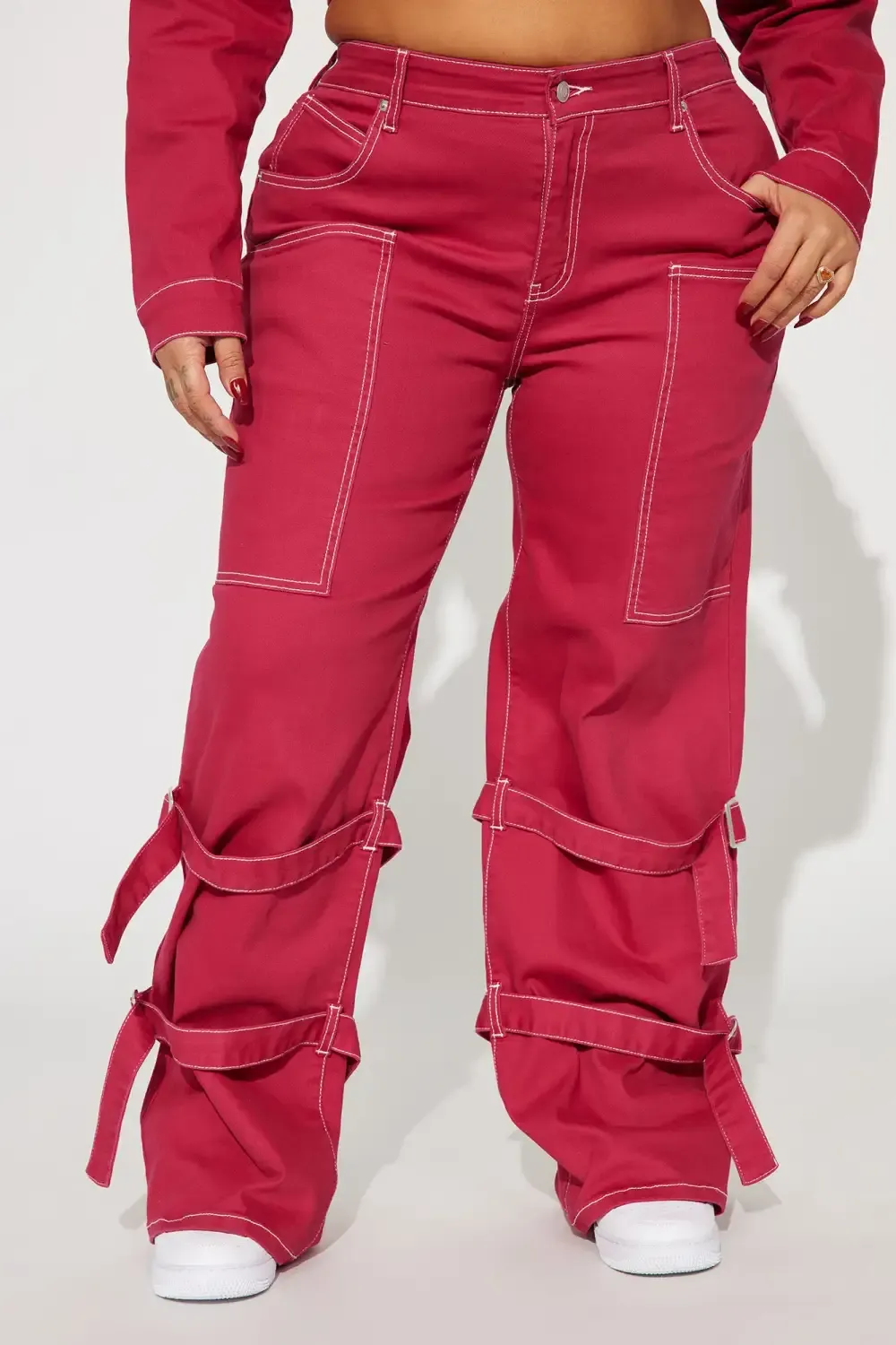 In My Memories Stretch Straight Leg Jeans - Raspberry