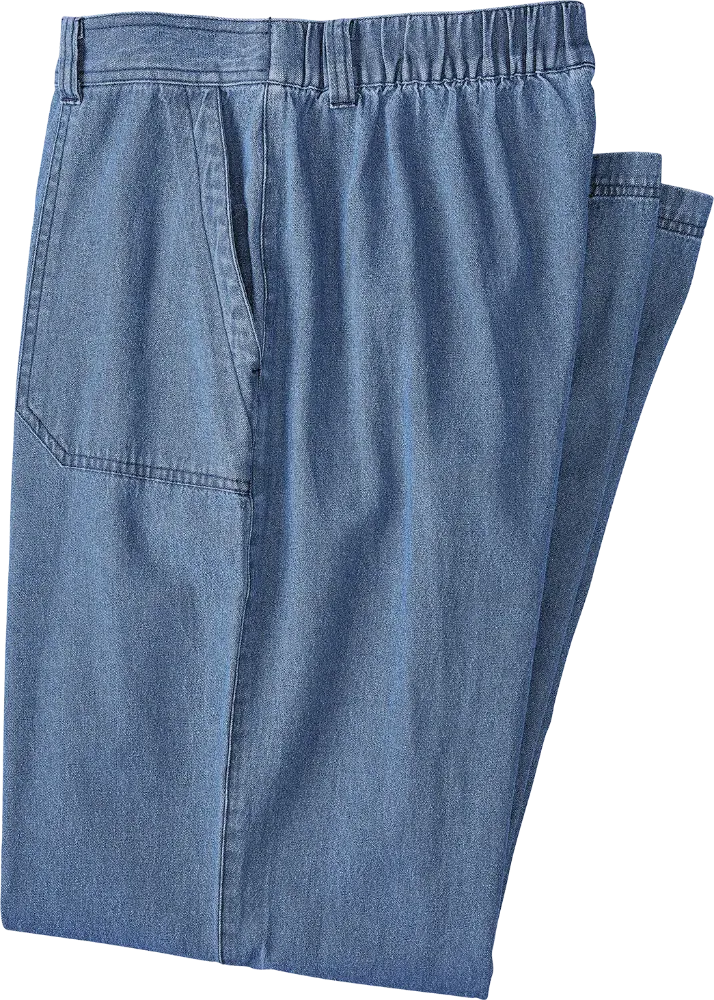 Women's Wide-Leg Cotton Denim Pants