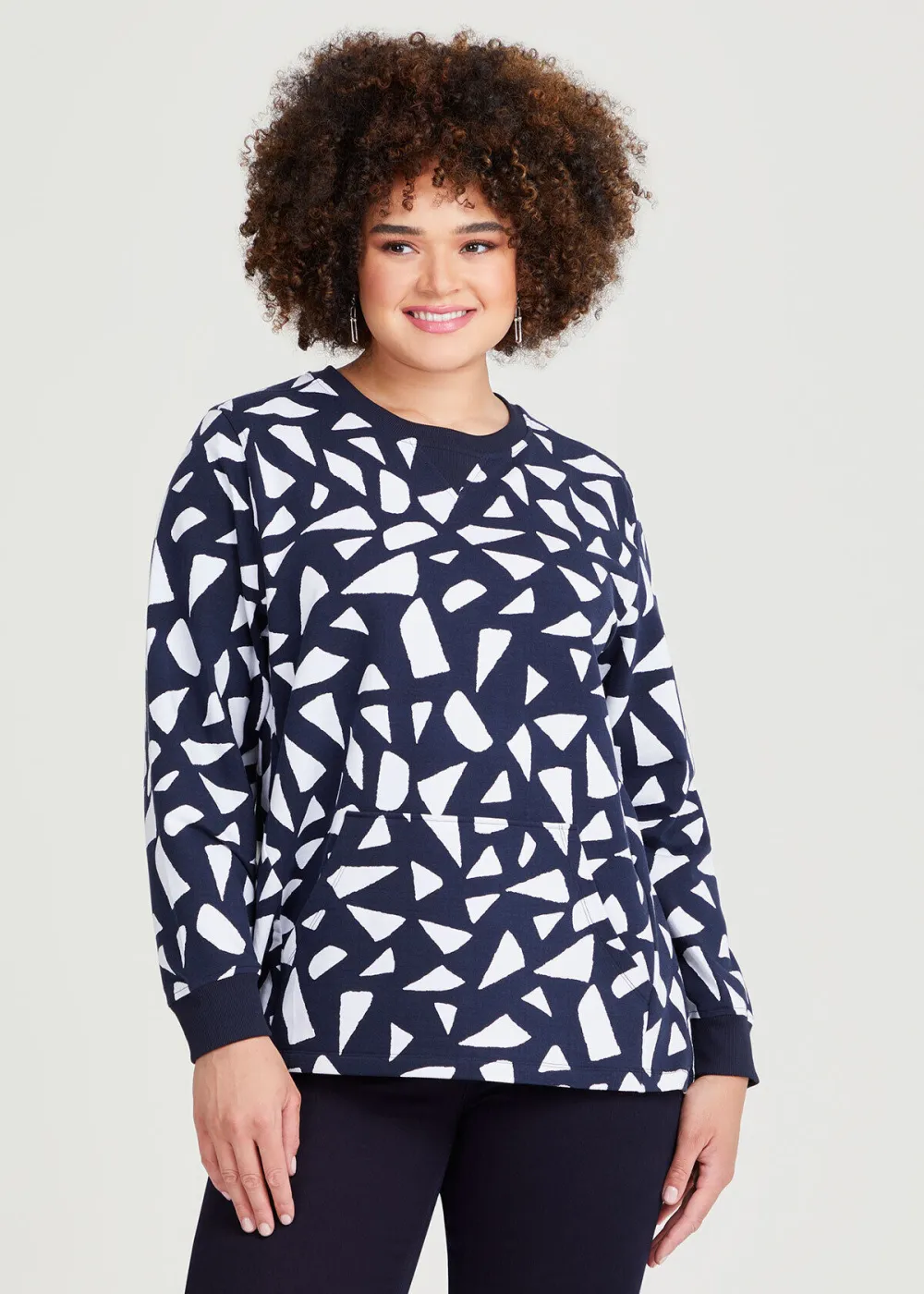 Cotton Geo Sweatshirt