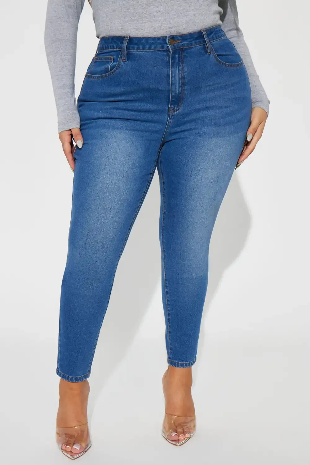Brianna Basic Stretch Skinny Jeans - Medium Wash