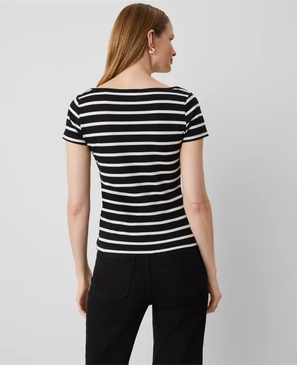 Striped Square Neck Tee