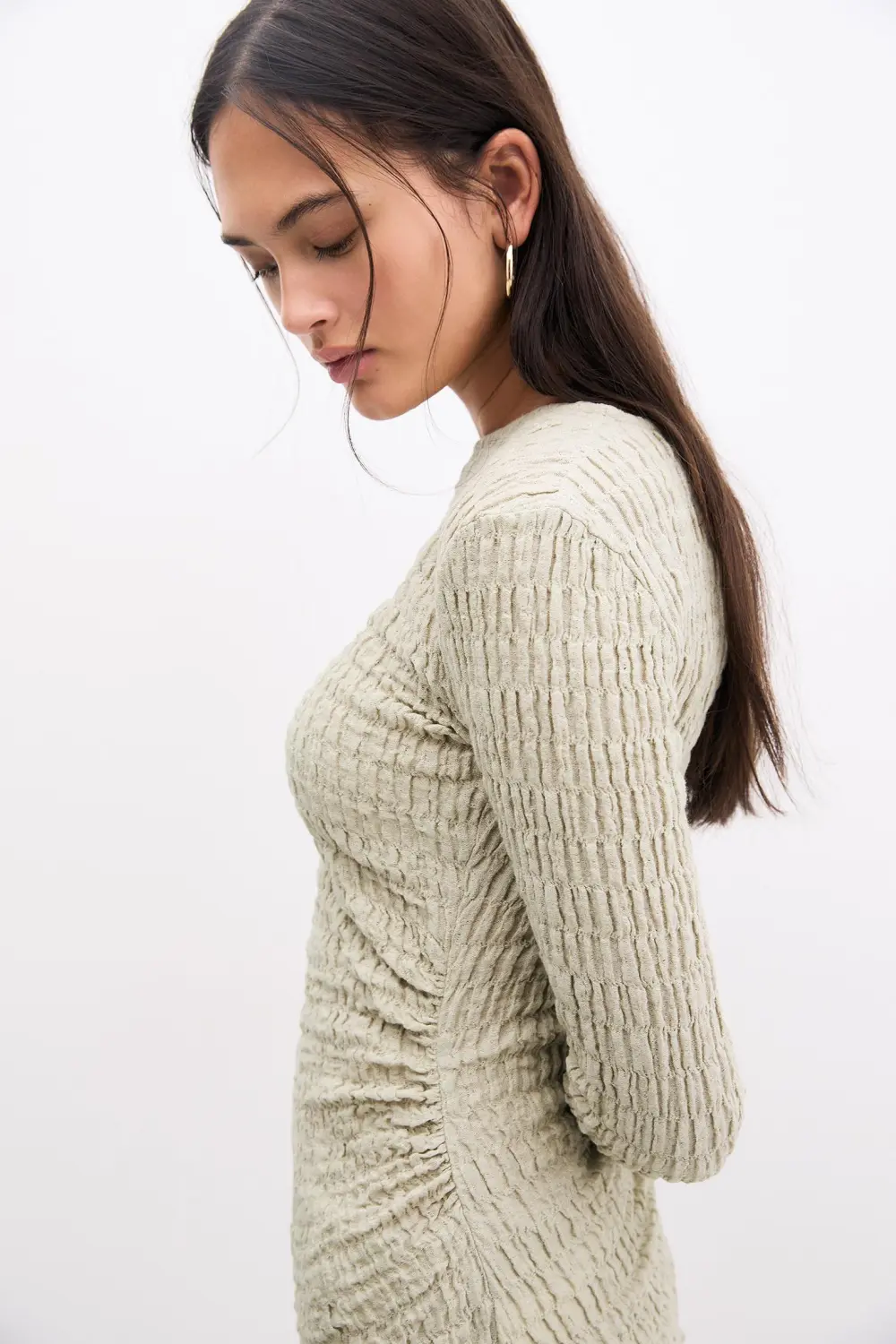 Camiseta tejido arrugado frunces
