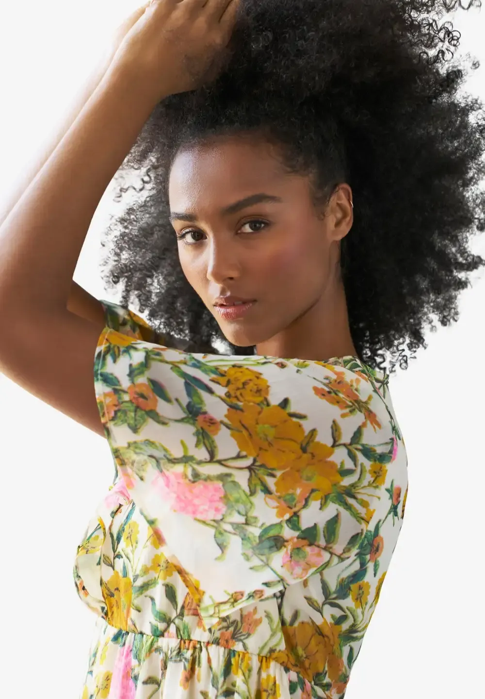 Ruffled V-Neck Empire Dress