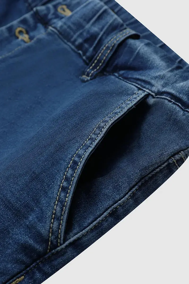 Button Fly Slant Pocket Mid Rise Straight Leg Jeans