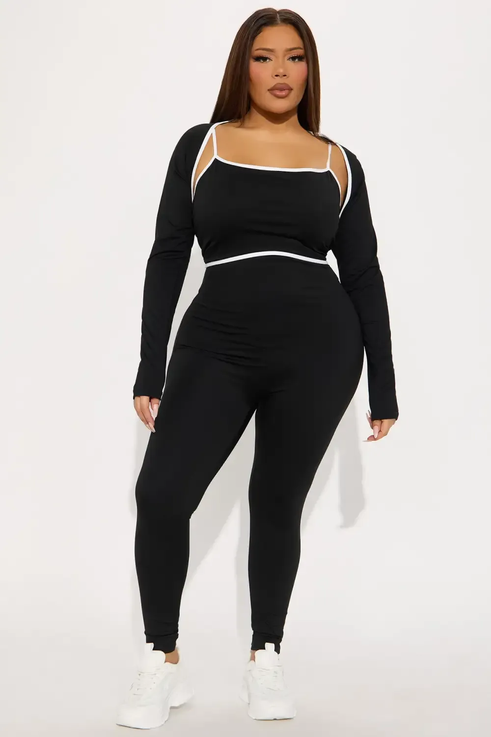 Heidi 2 Piece Bolero Active Jumpsuit - Black