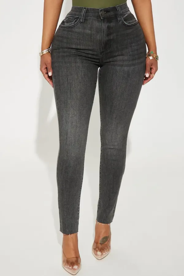 Can't Stay Away Stretch Skinny Jeans - Black Wash
