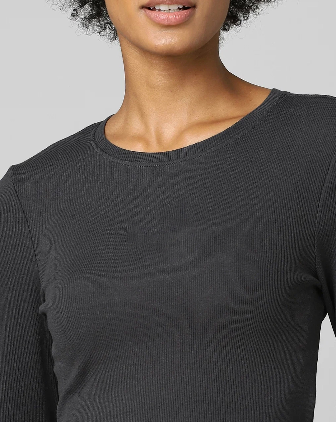 Black Floral Embroidered Long Sleeve Cropped Top