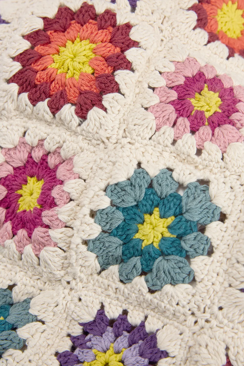 Bolso shopper crochet flores