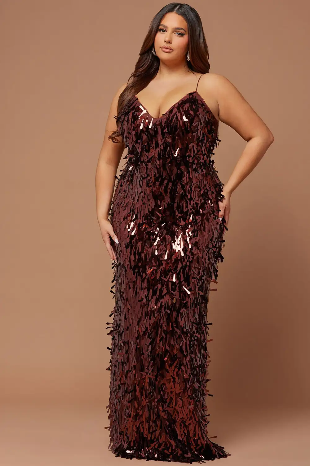 Emilia Paillette Maxi Dress - Bronze