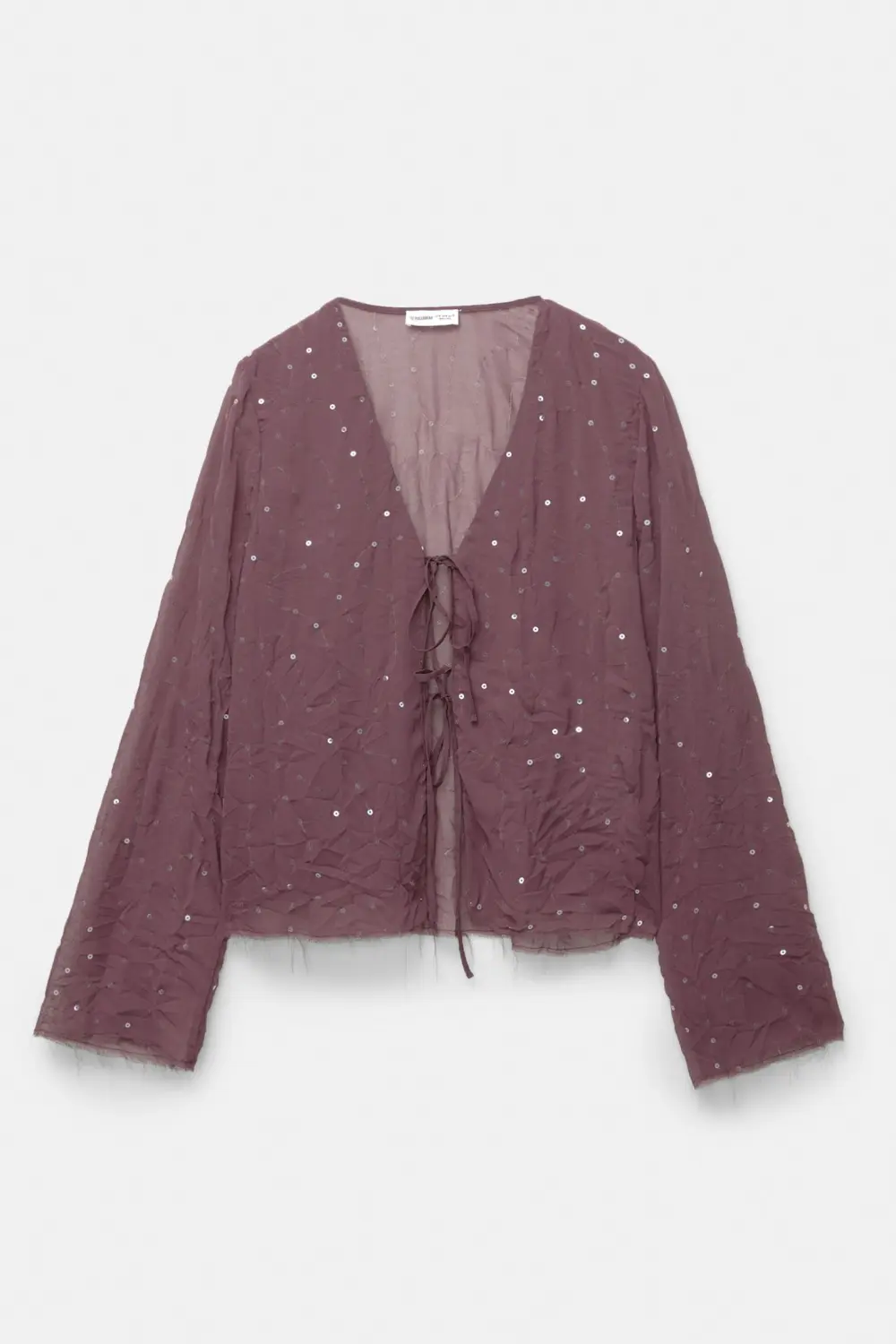 Sequined tulle blouse