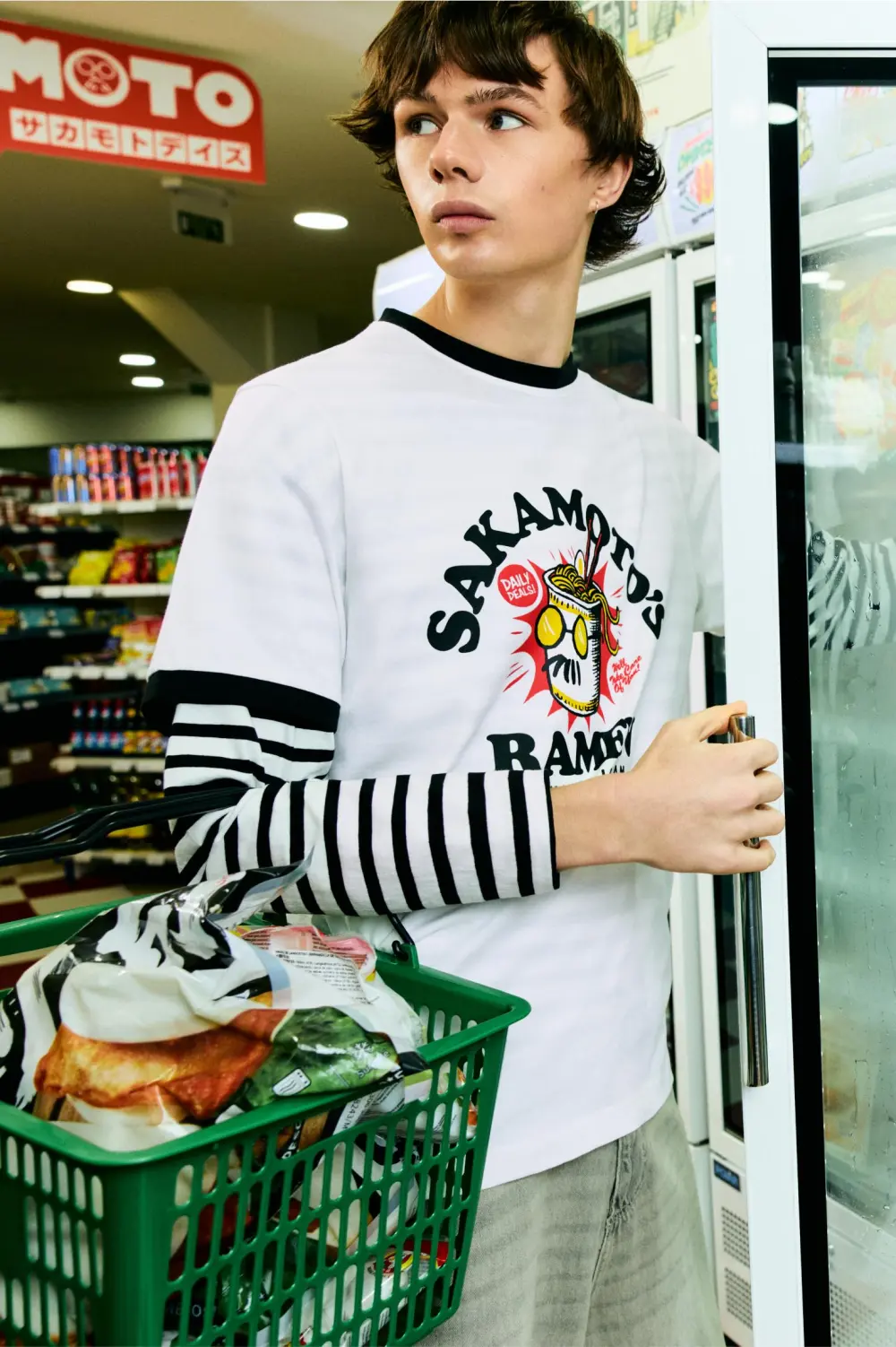 Sakamoto Ramen white graphic T-shirt