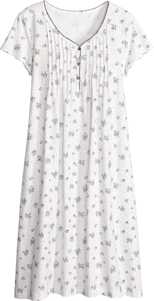 Sweet Violets Cotton Knit Nightgown