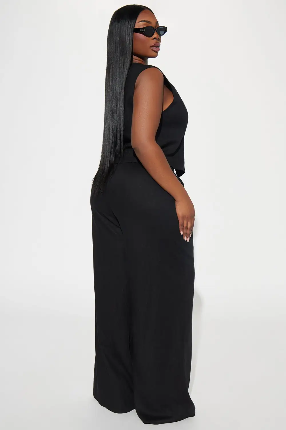 Perfect Vacay Linen Pant Set - Black