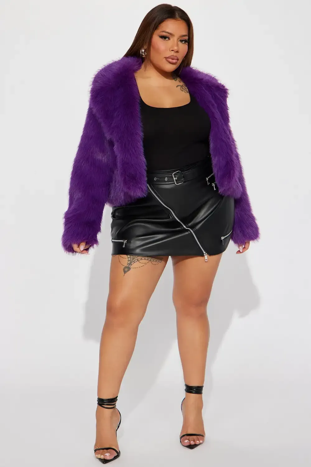 Foxy Mama Faux Fur Jacket - Purple