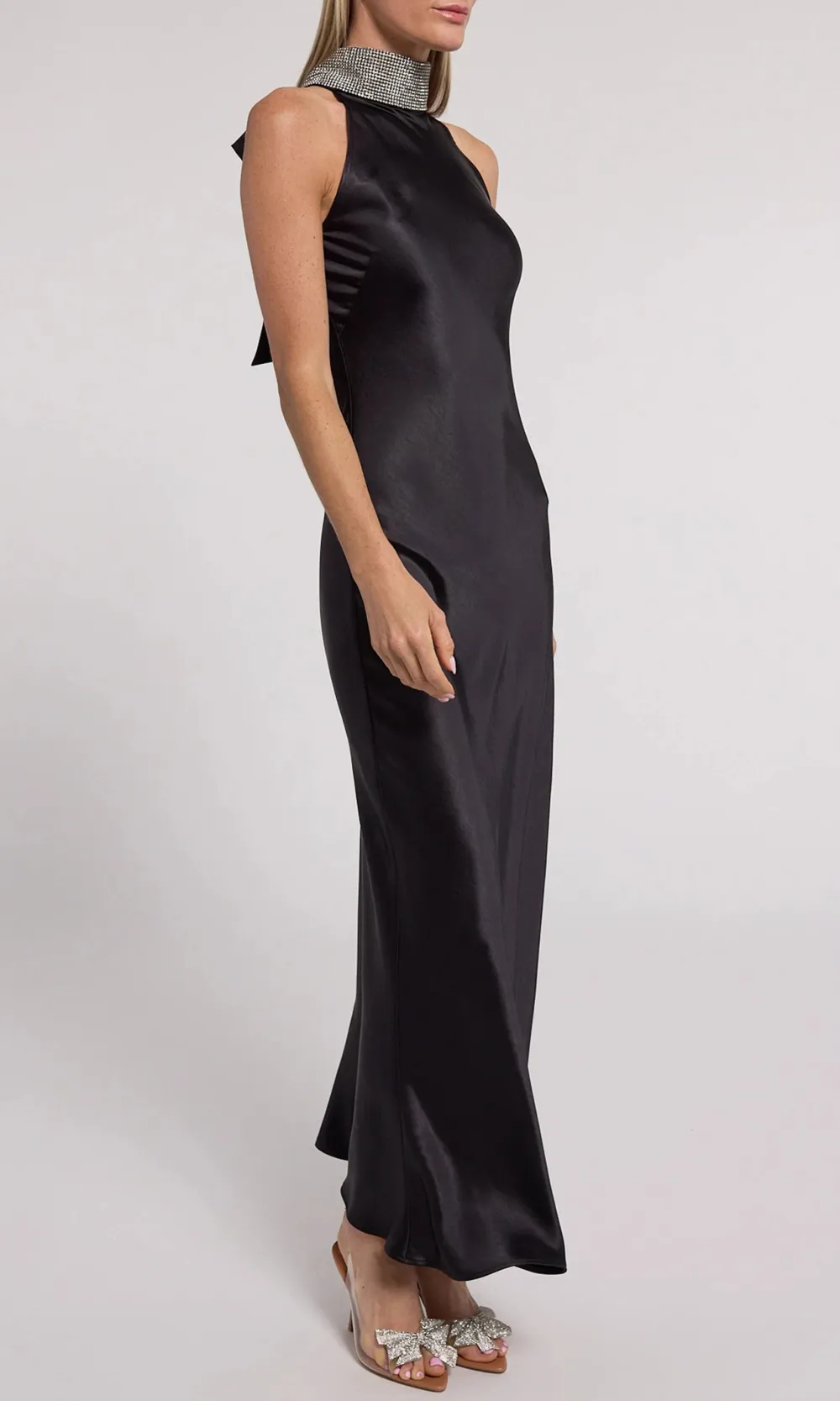 Riella Crystal Halter Maxi Dress