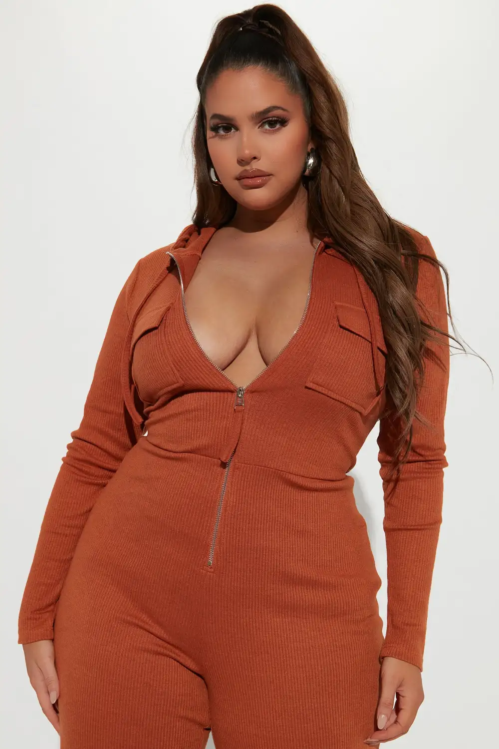 Ready For The Weekend Ribbed Jumpsuit - Camel