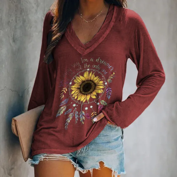 You May Say I'm A Dreamer But I'm Not The Only One Printed Hippie T-shirt