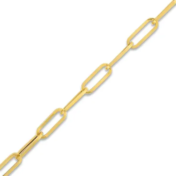 Hollow Paperclip Bracelet 10K Yellow Gold 7.5