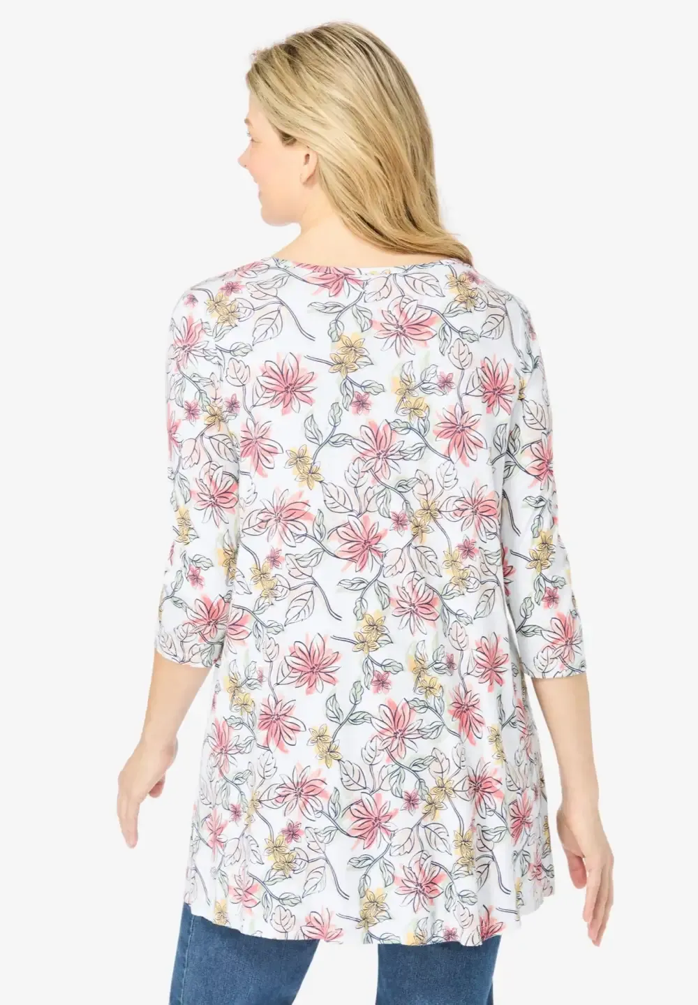 V-Neck Pintucked Tunic