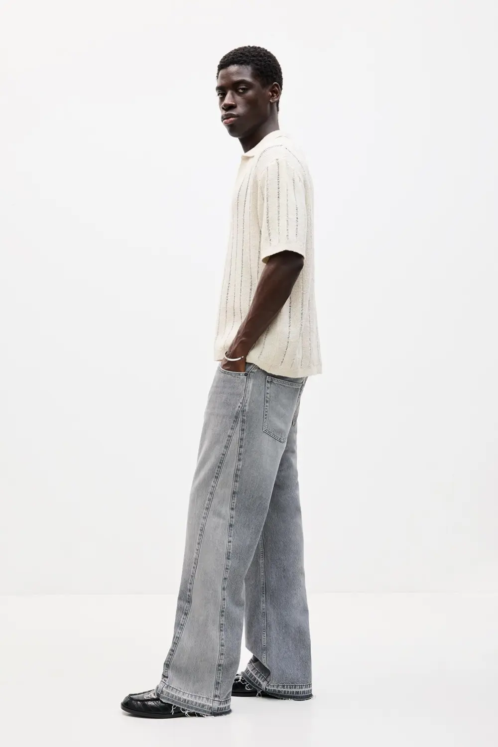 Short sleeve knit polo shirt