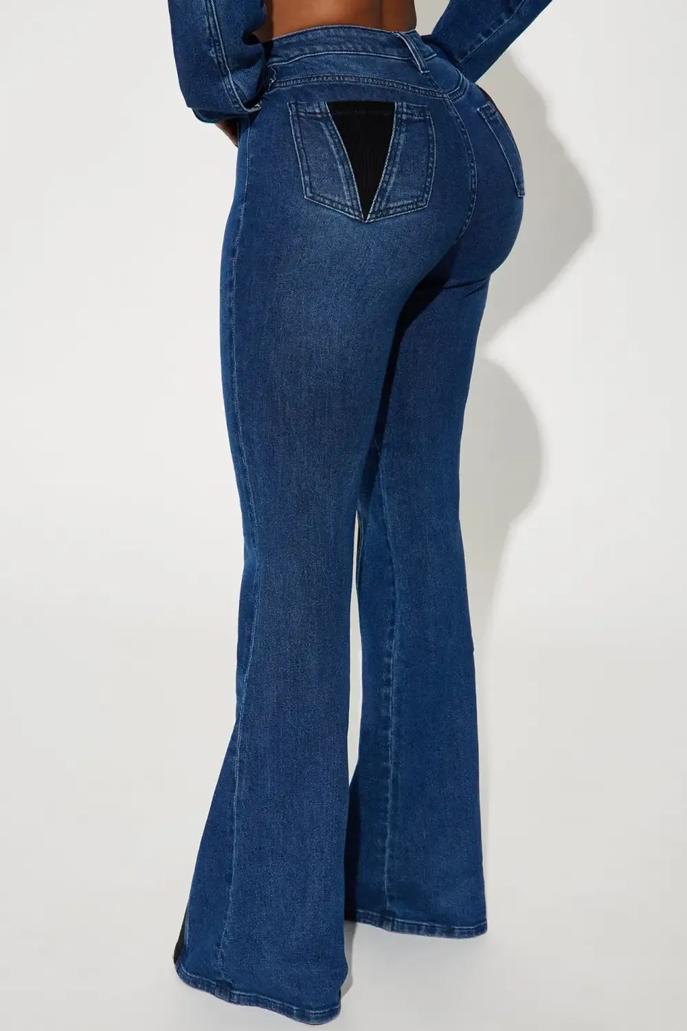 Splitting Ways Stretch Flare Jeans - Medium Wash