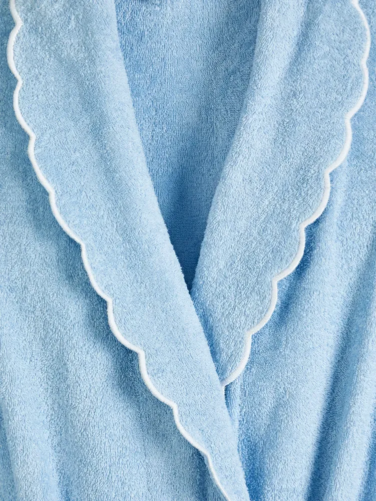 Ella Simone Scalloped Cotton Terry Bath Robe
