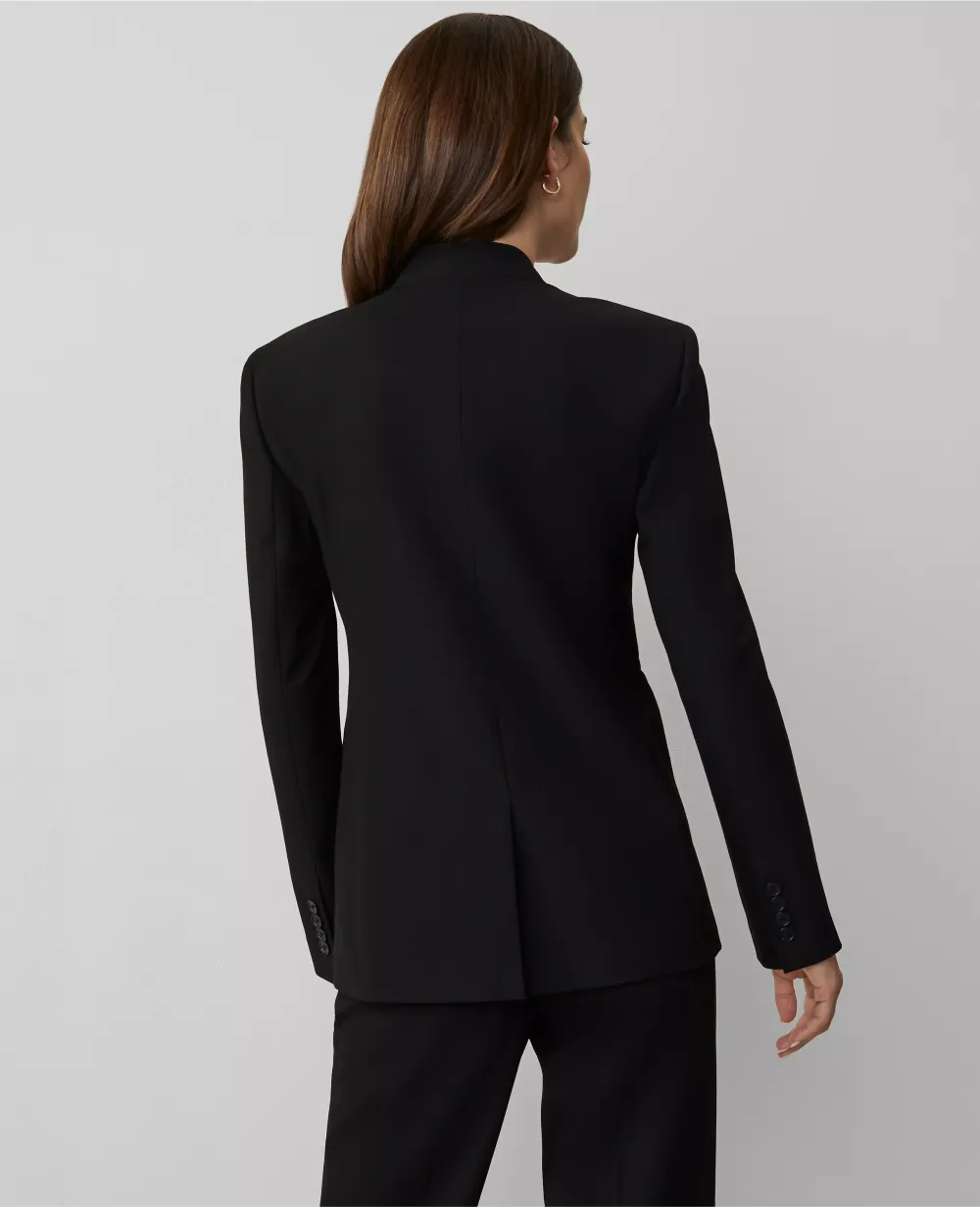 The Collarless Blazer in Seasonless Stretch