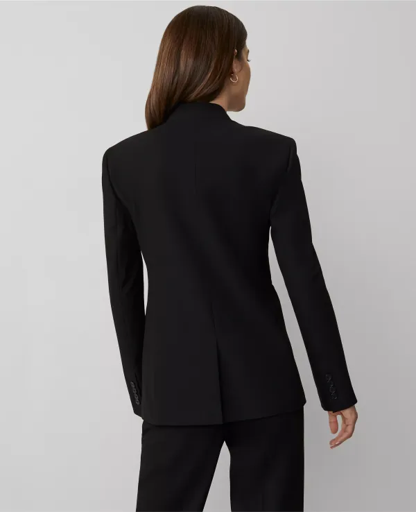 The Collarless Blazer in Seasonless Stretch