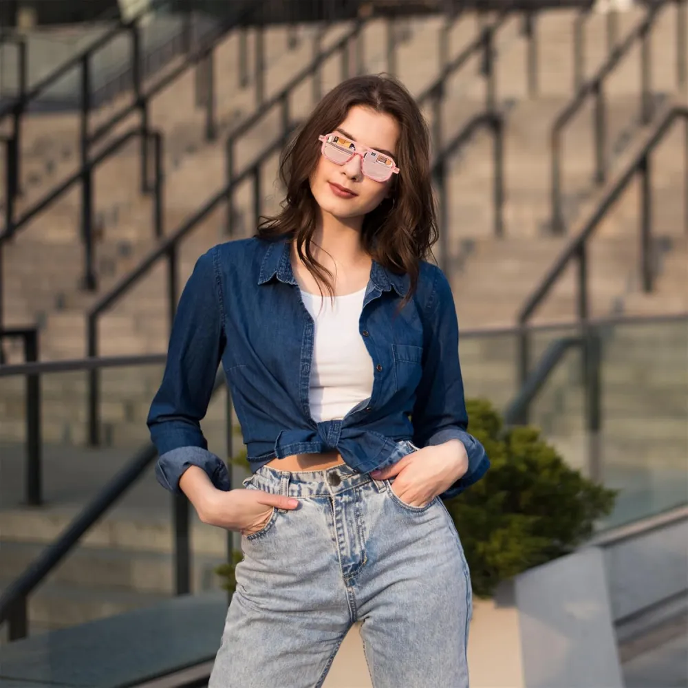 FEISEDY Vintage Square 70s Flat Aviator Sunglasses Women Men Classic Retro Stylish Frame UV400 Sunglasses B2622