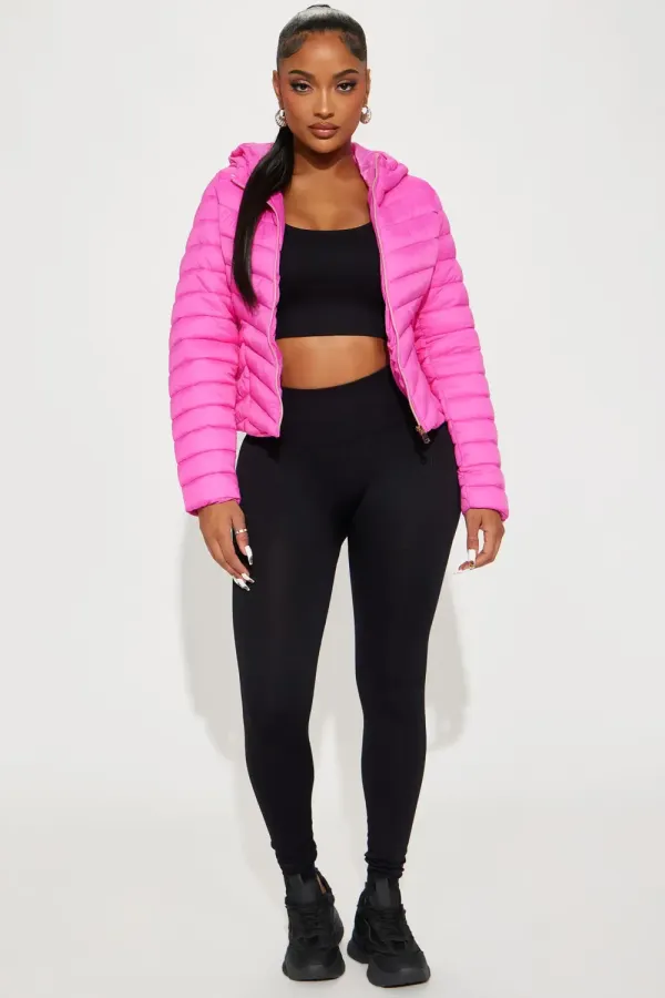 Cold Times Puffer Jacket - Hot Pink