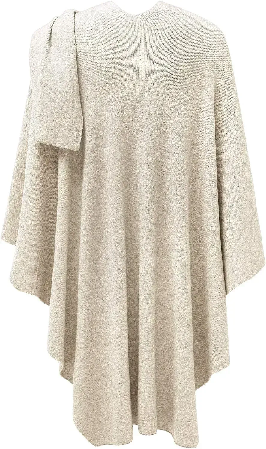 Womens Large Cross Front Poncho Sweater Wrap Topper Knitted Elegant Shawls Cape for Fall Winter