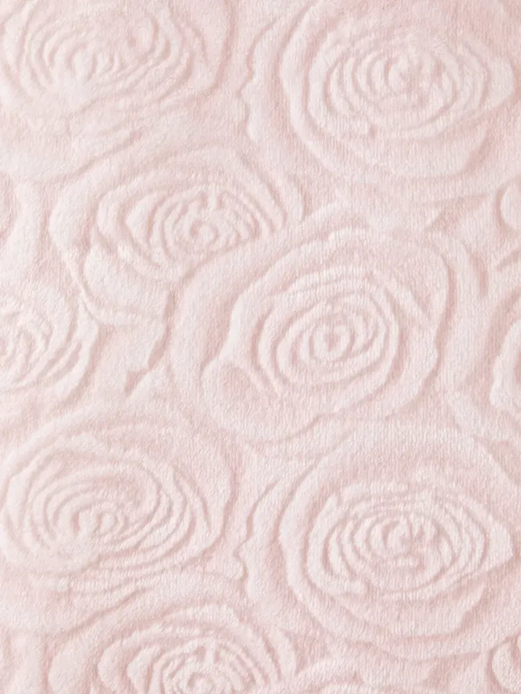 Ella Simone Sculpted Rose Zip-Front Fleece Robe